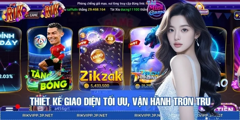 Giao diện RIKVIP hiện đại mang lại trải nghiệm mượt mà
